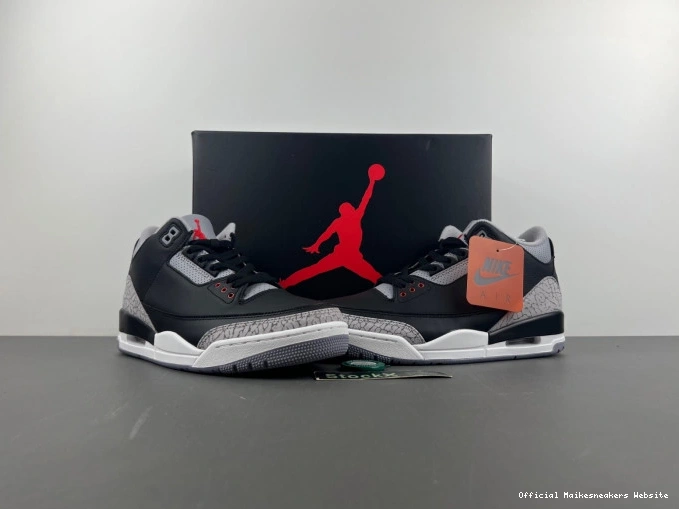 Official Maikesneakers Cement DN3707-010 Air Jordan Black 3 0716